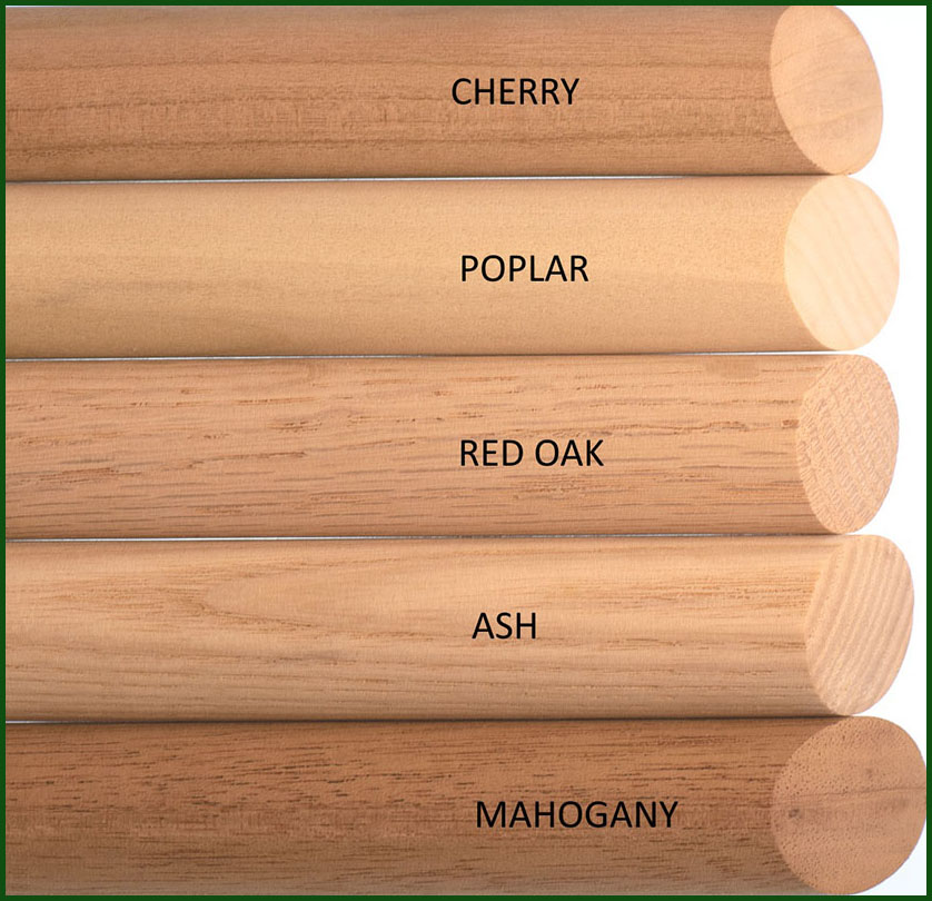 different colored wood dowels