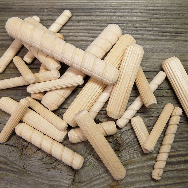 different Wooden Dowel Pins and Biscuits
